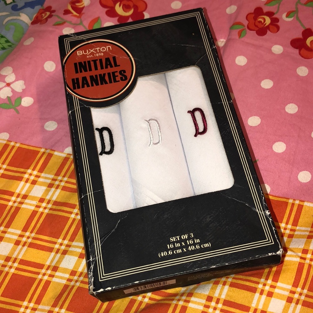 Embroidered “D” Handkerchiefs